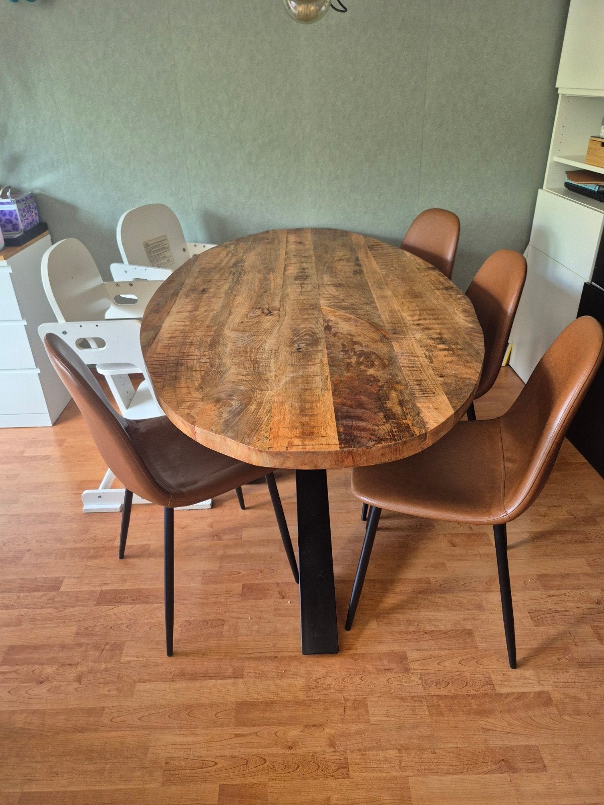 Oaval eettafel 190x100, Ophalen, Ovaal, 150 tot 200 cm, 50 tot 100 cm