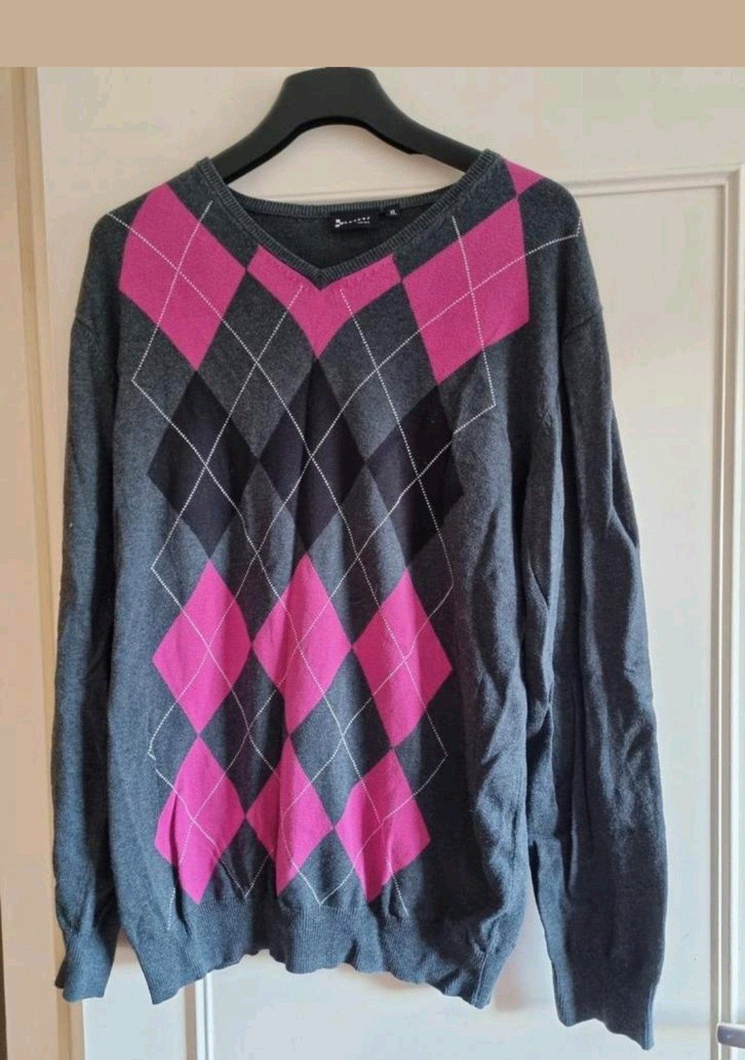 Heren trui met argyle patroon - Maat XL, Ophalen of Verzenden, Zo goed als nieuw, Maat 52/54 (L), Roze