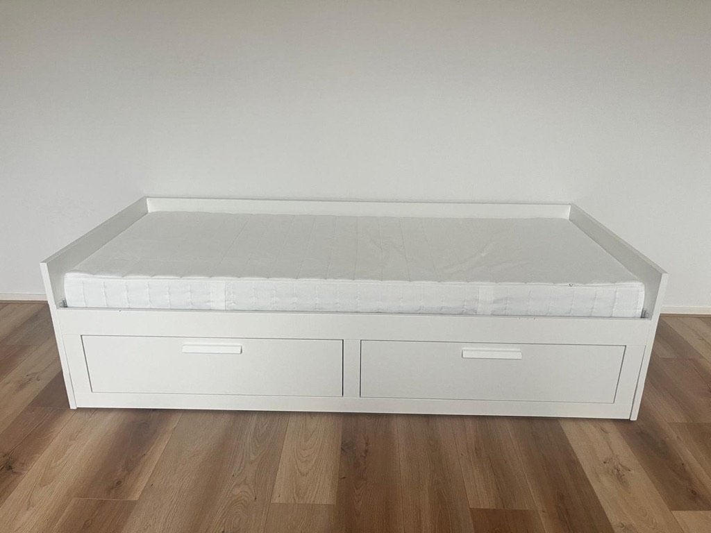 Ikea uitschuifbare bedbank, Ophalen, Verstelbaar, Wit, Tweepersoons