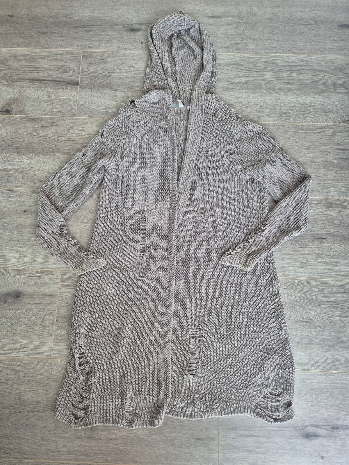 H&M Divided Lang Gebreid Vest met Capuchon maat S, H&M Divided, Ophalen of Verzenden, Zo goed als nieuw, Maat 36 (S)