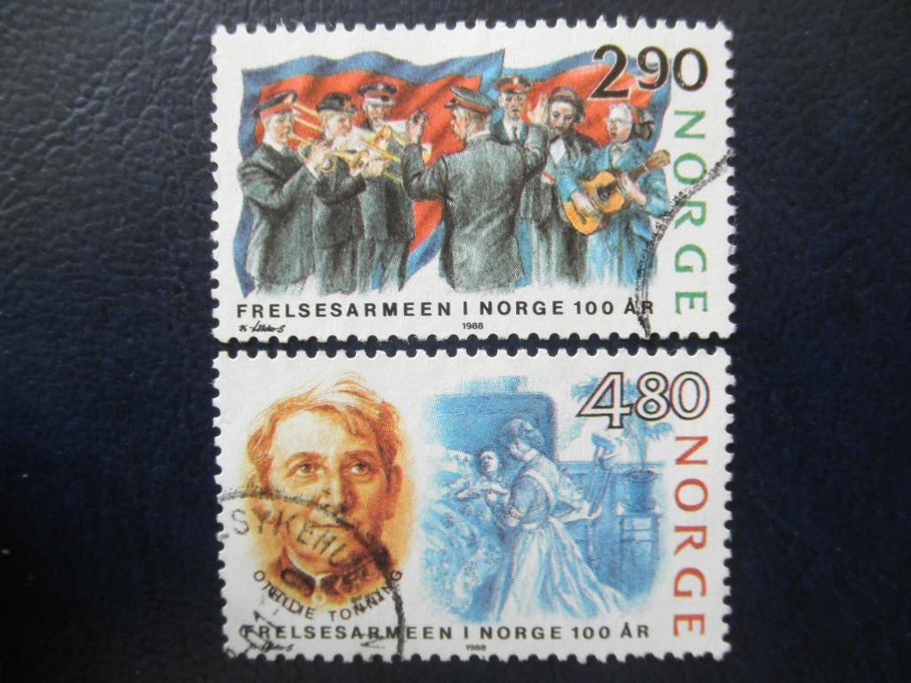 Postzegels Noorwegen 1988 leger des heil - cw. € 1,00., Ophalen of Verzenden, Noorwegen, Gestempeld