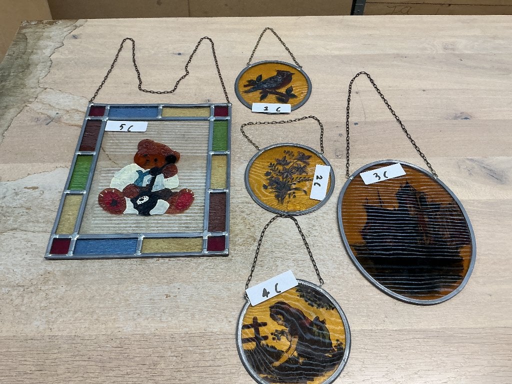 Glas en loot raam schildering, Ophalen of Verzenden