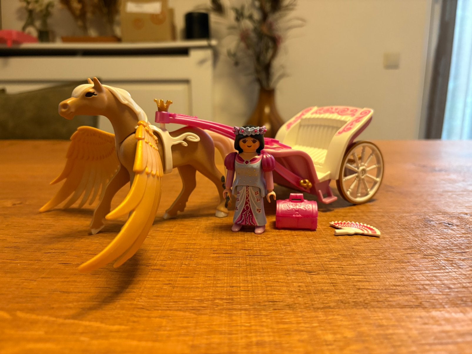 Playmobil 5143 Pegasuspaard met koets, Gebruikt, Complete set, Ophalen of Verzenden, Figuren