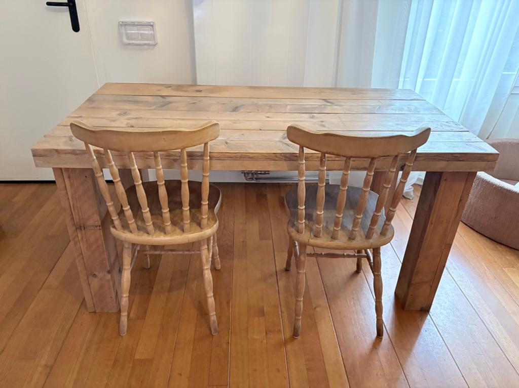 Eettafel inclusief 4 stoelen, Ophalen, Gebruikt, 4 tot 6 stoelen