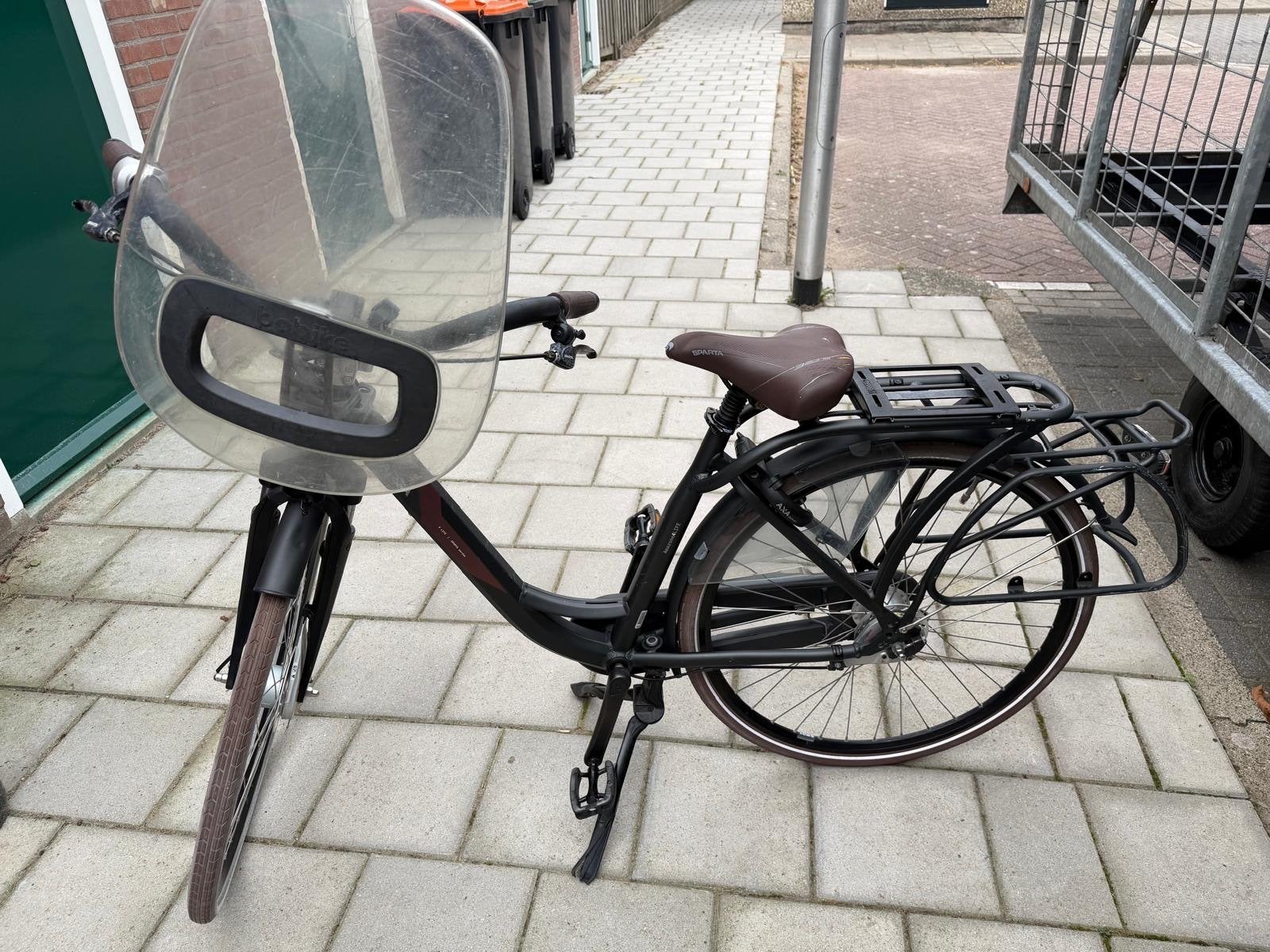 Sparta moederfiets met kinderzitjes en windscherm, Sparta, Ophalen of Verzenden, Trommelrem, 53 tot 56 cm