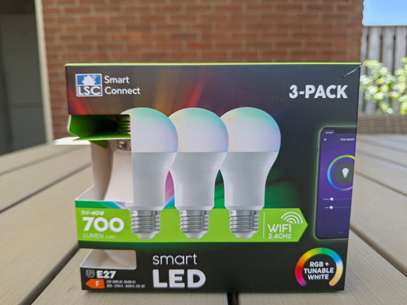 2x Smart Connect E27 RGB LED lampen - ZGAN, Overige merken, Meerkleurig, Dimbaar, Zo goed als nieuw