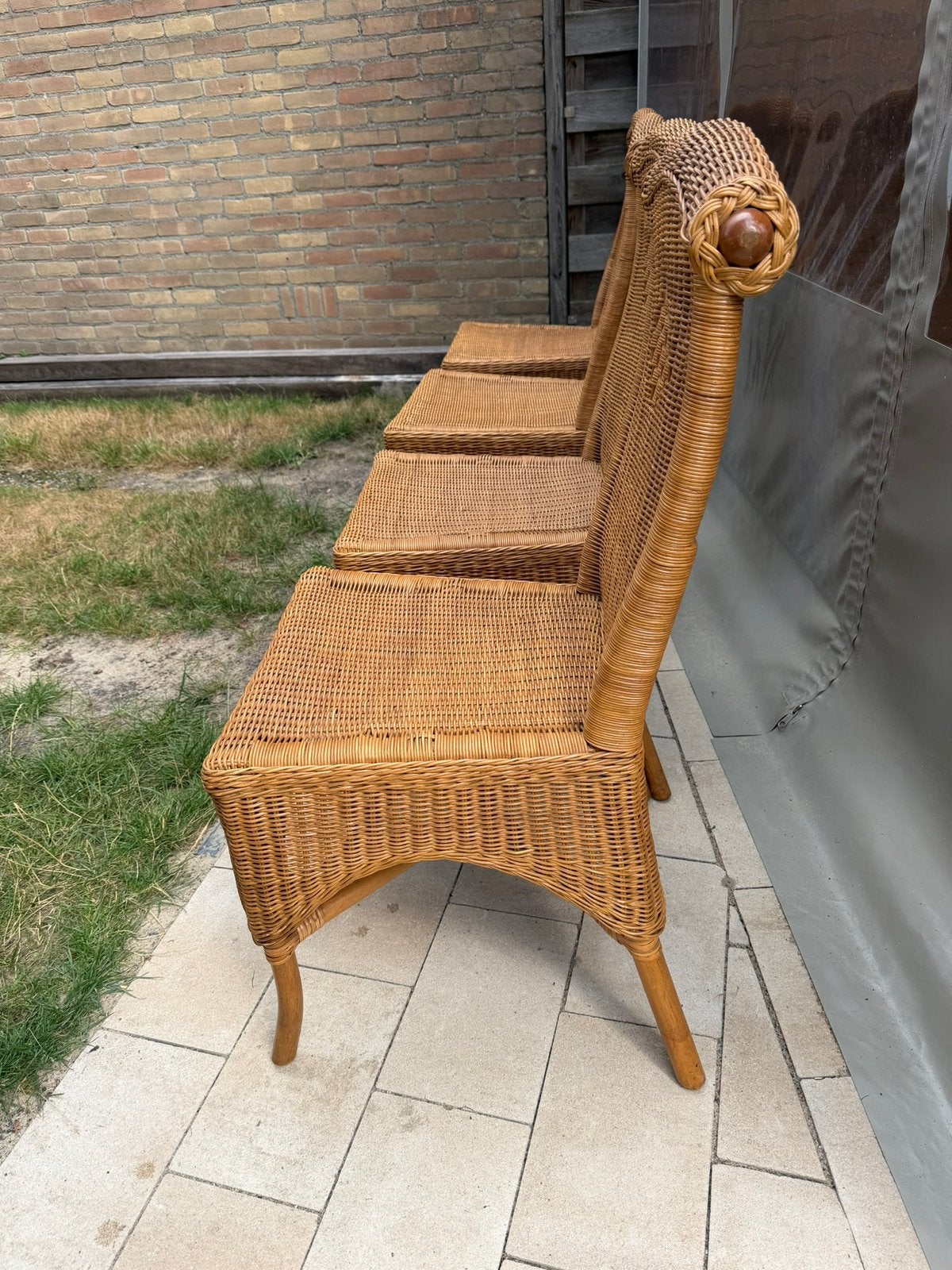 4 eetkamer stoelen, Ophalen, Gebruikt, Overige kleuren, Riet of Rotan