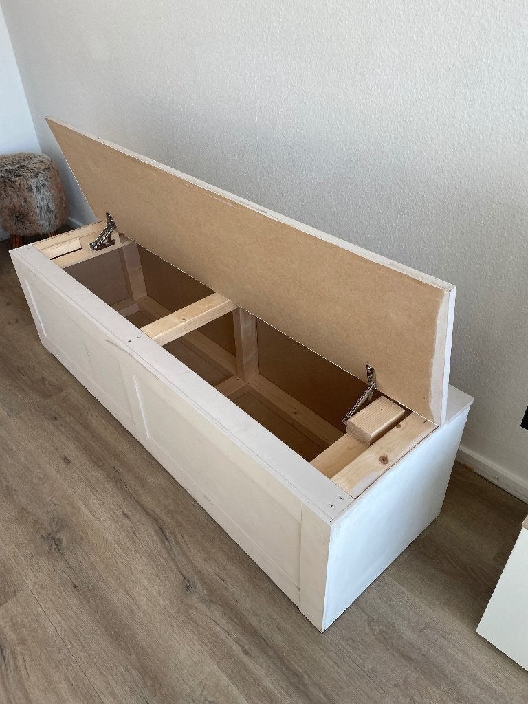 Bank met opbergruimte, Ophalen, Gebruikt, 100 tot 125 cm, 150 tot 200 cm