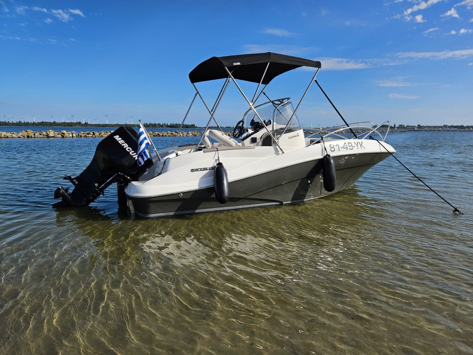 Quicksilver Commander 555 Open + Mercury 115pk EFI + Navi, 70 pk of meer, Gebruikt, Viertaktmotor, Ophalen of Verzenden