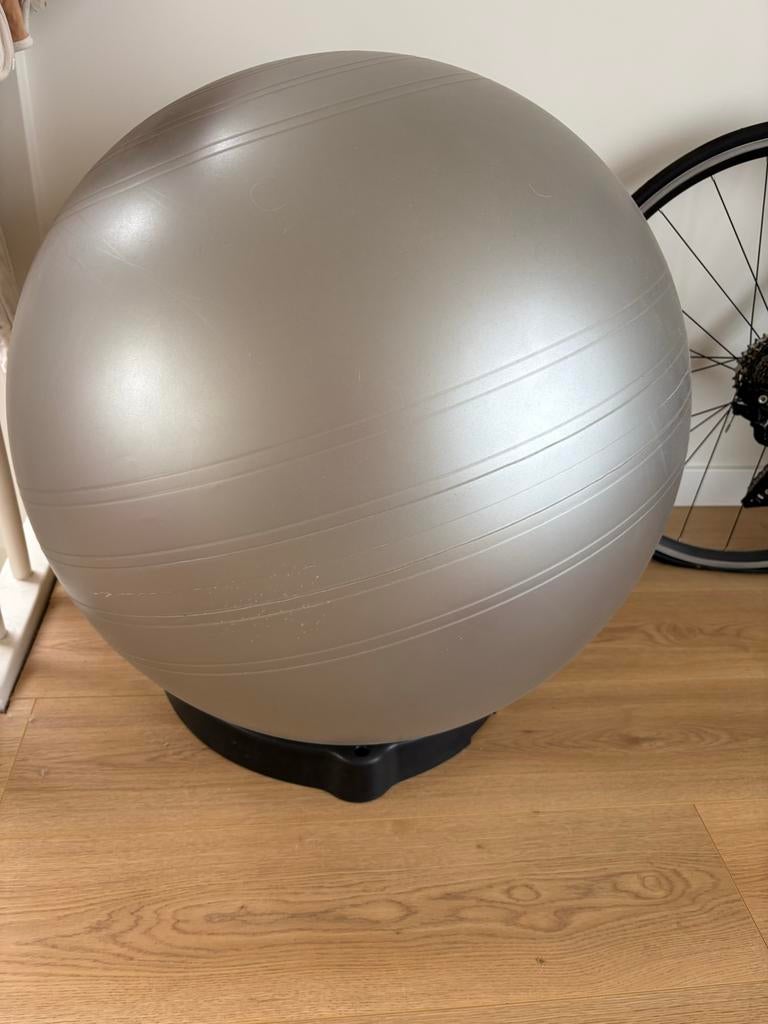 Fitnessbal met standaard - Ideaal voor training en balans, Ophalen, Gebruikt, Buik, Fitnessbal