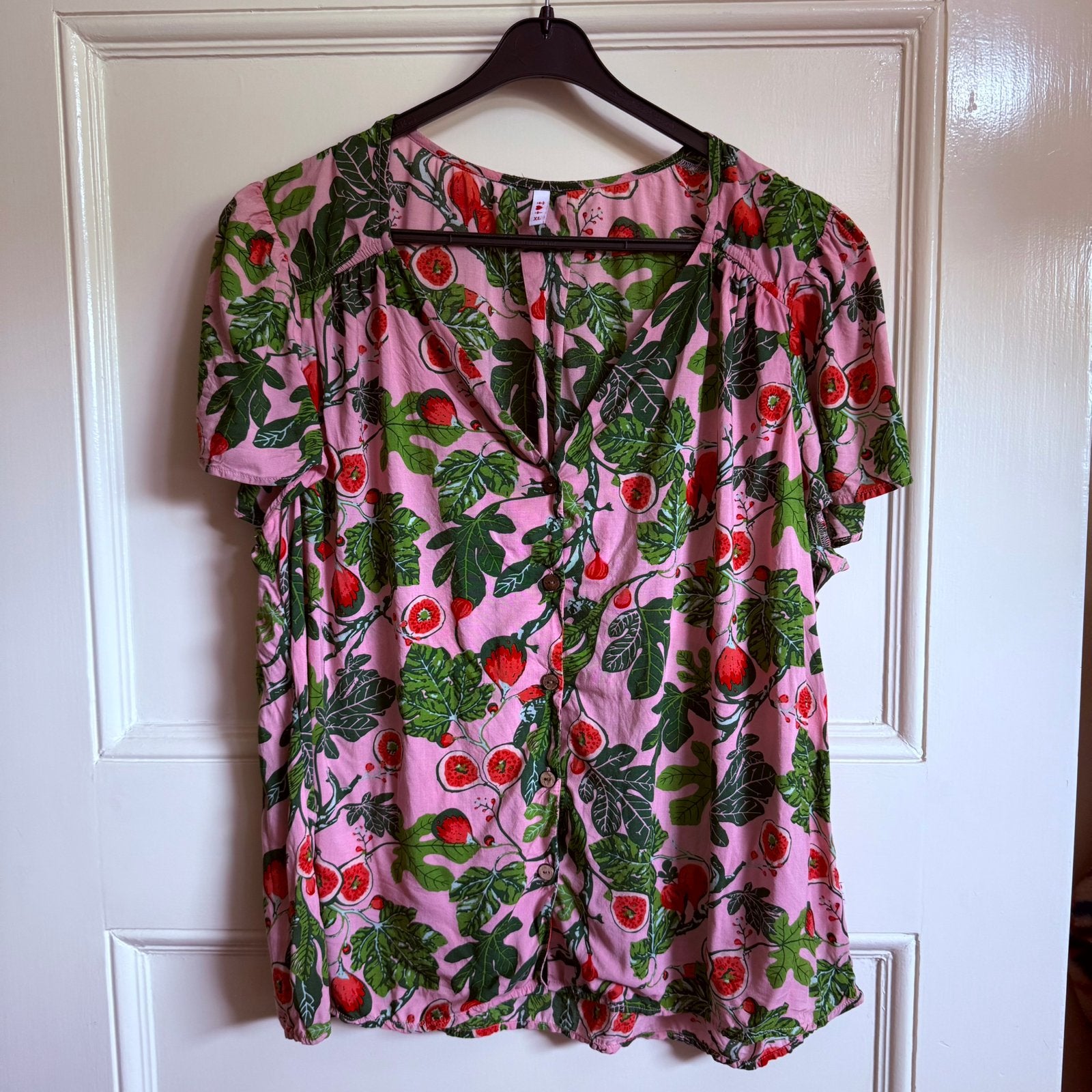 ️ Blutsgeschwister Zomerblouse met korte mouwen maat XL, Ophalen of Verzenden, Gedragen, Maat 46/48 (XL) of groter, Roze