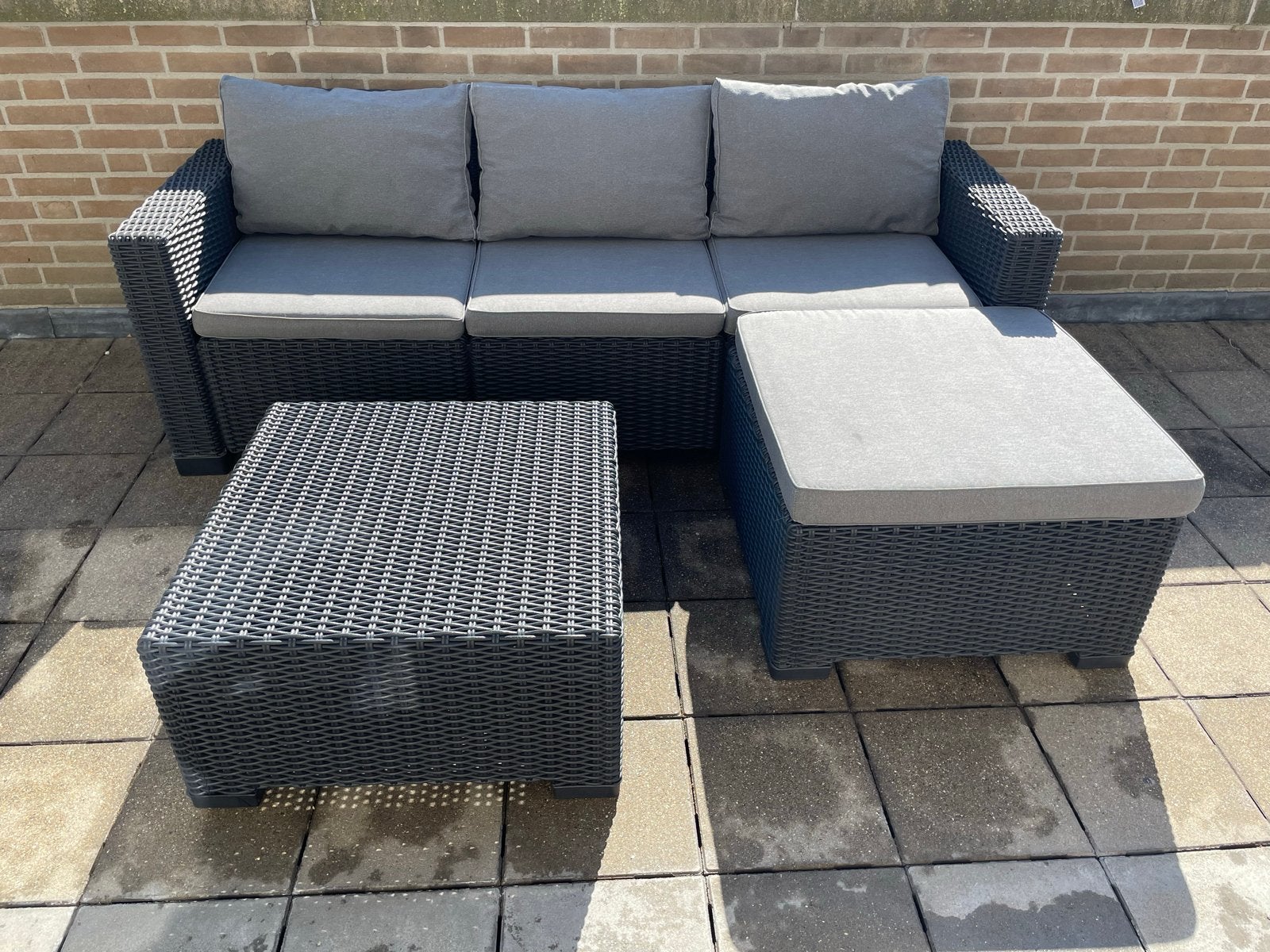 Loungeset, Tuin en Terras, Tuinsets en Loungesets, Ophalen, 4 zitplaatsen, Kunststof, Zo goed als nieuw