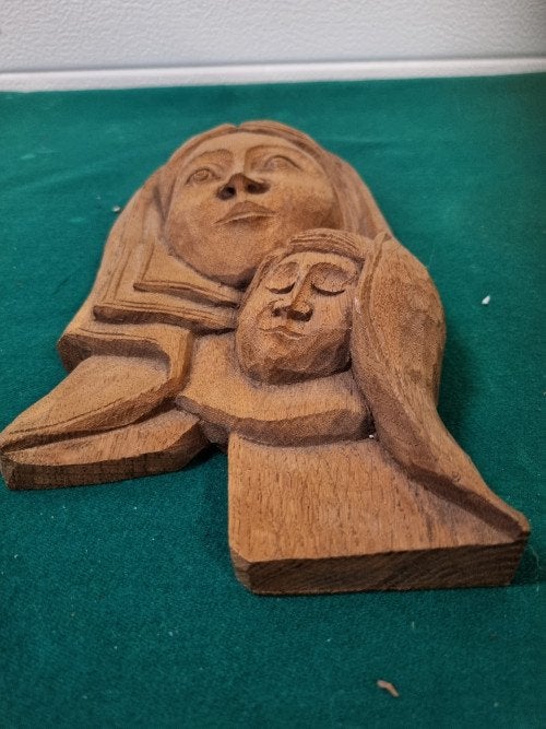 muurhanger maria en jezus hout snijwerk vintage, Huis en Inrichting, Ophalen of Verzenden, 'T Olde Gre-j, Info@toldegrej.nl, Endepoelstraat 20f Didam