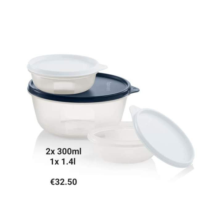 Tupperware verskommen trio, nieuw, Ophalen of Verzenden, Nieuw, Bewaardoos, Vaatwasserbestendig