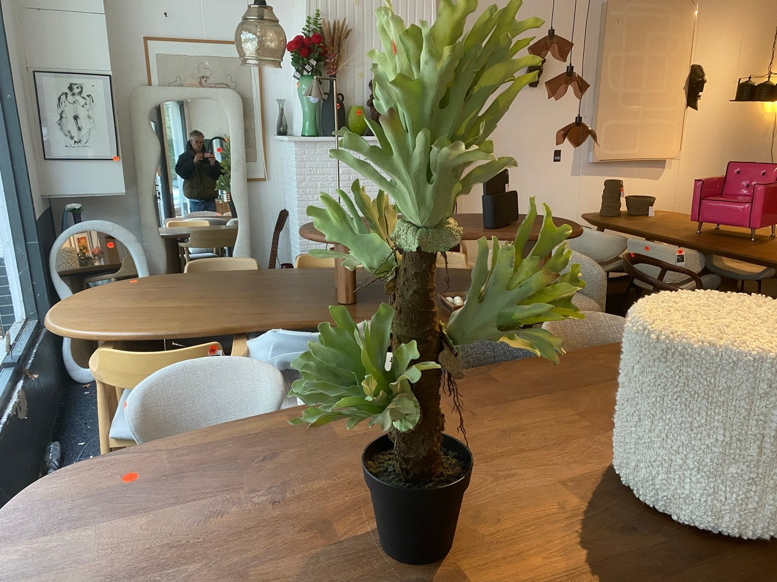 Grote realistische kunstplant - 100cm hoog, Ophalen, Binnen, Groen, Kunstplant