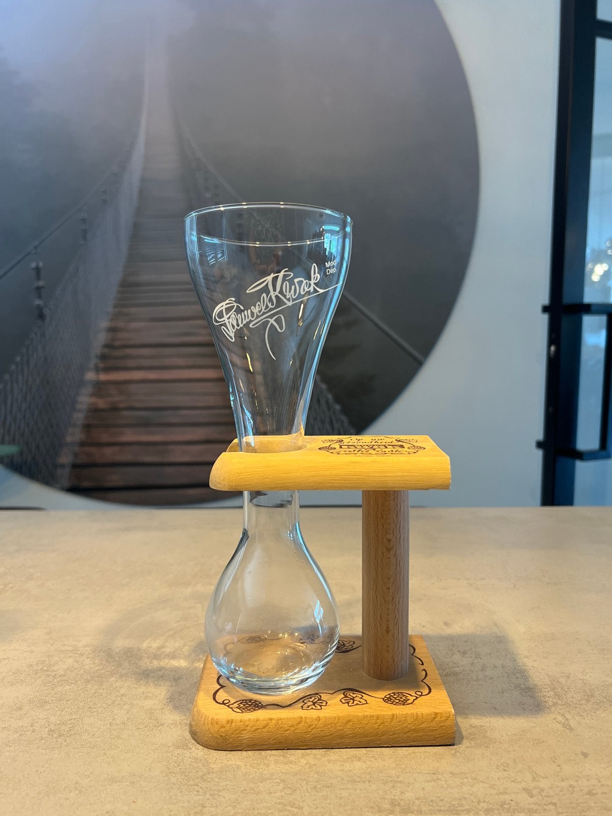 Pauwel Kwak bierglas met houten houder, Ophalen of Verzenden, Zo goed als nieuw