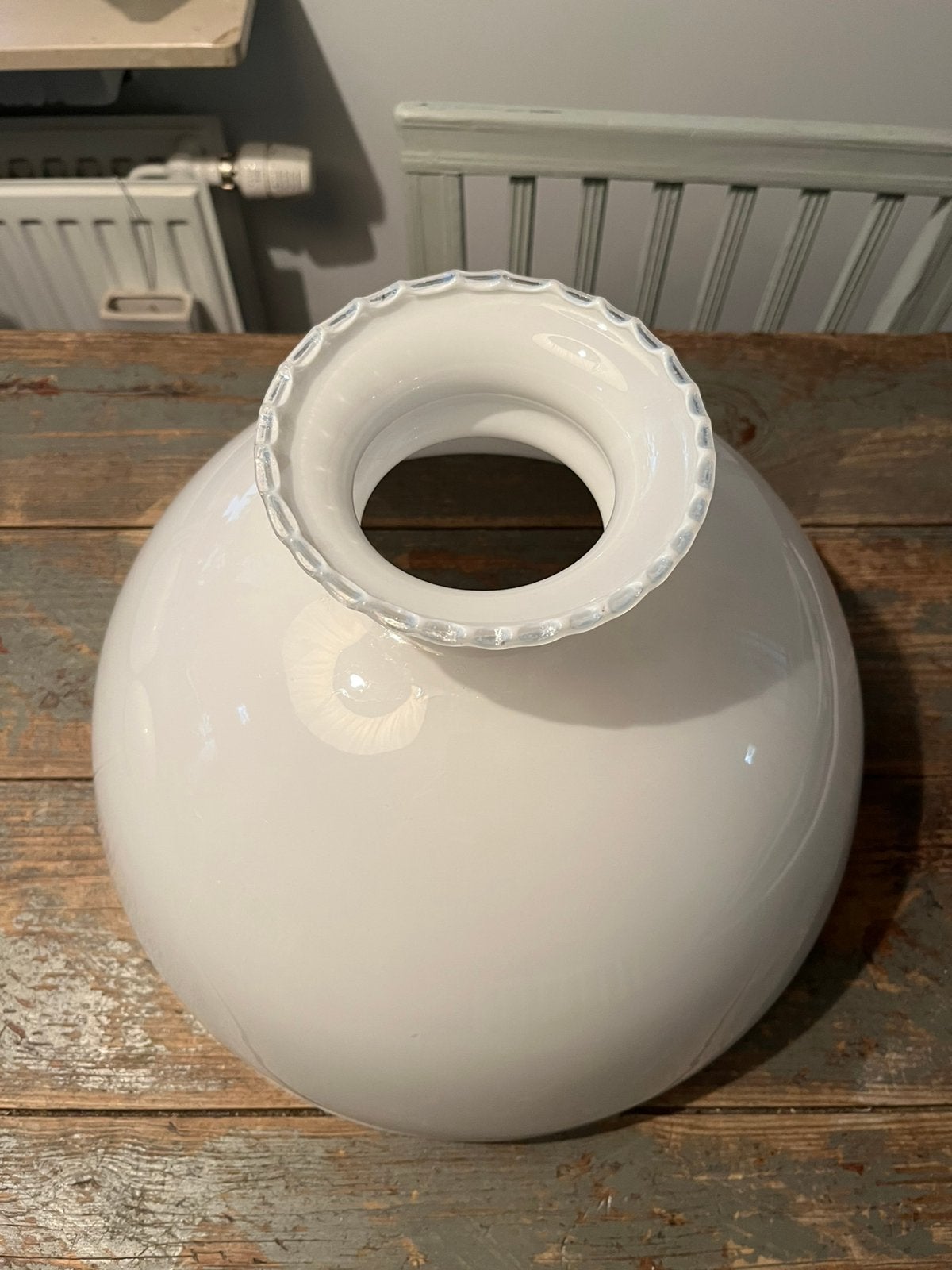 ANTIEKE VINTAGE RETRO LAMPENKAP GLAS MELKGLAS CLOCHE, Ophalen of Verzenden