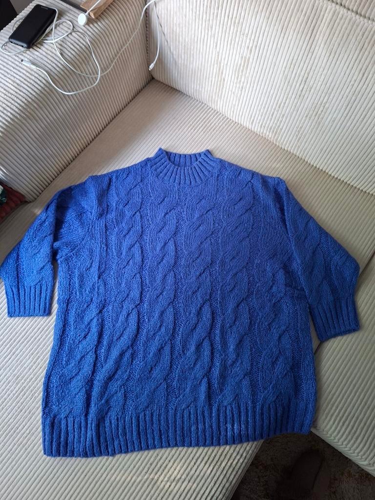 Bonprix blauwe kabeltrui, maat 52/54, Kleding | Dames, Bonprix, Blauw, Maat 46/48 (XL) of groter, Ophalen of Verzenden