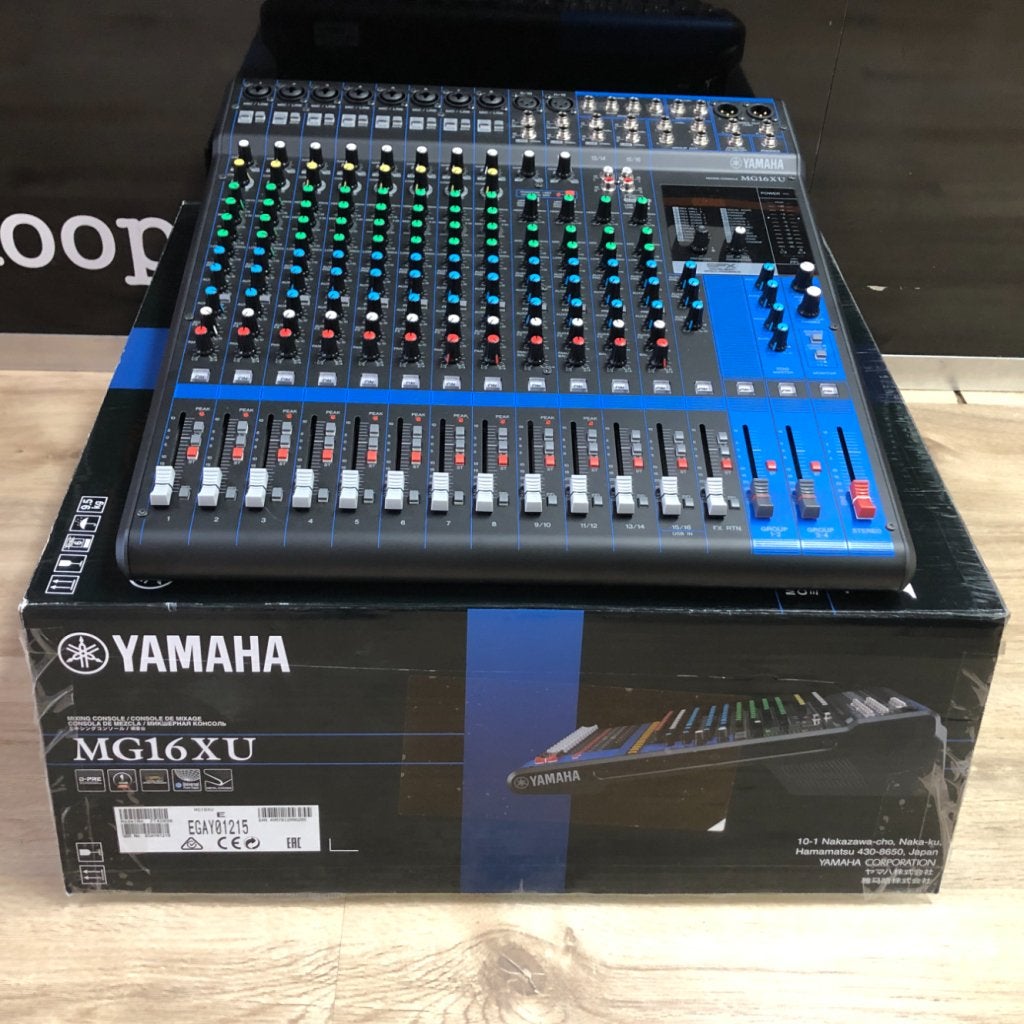 Yamaha MG16XU Analoge USB Mixer 16 kanaals | In doos, Yamaha, Zo goed als nieuw, Support@yamaha.com, 10-1, Nakazawa-cho
Naka-ku, Hamamatsu
Shizuoka 430-8650
Japan