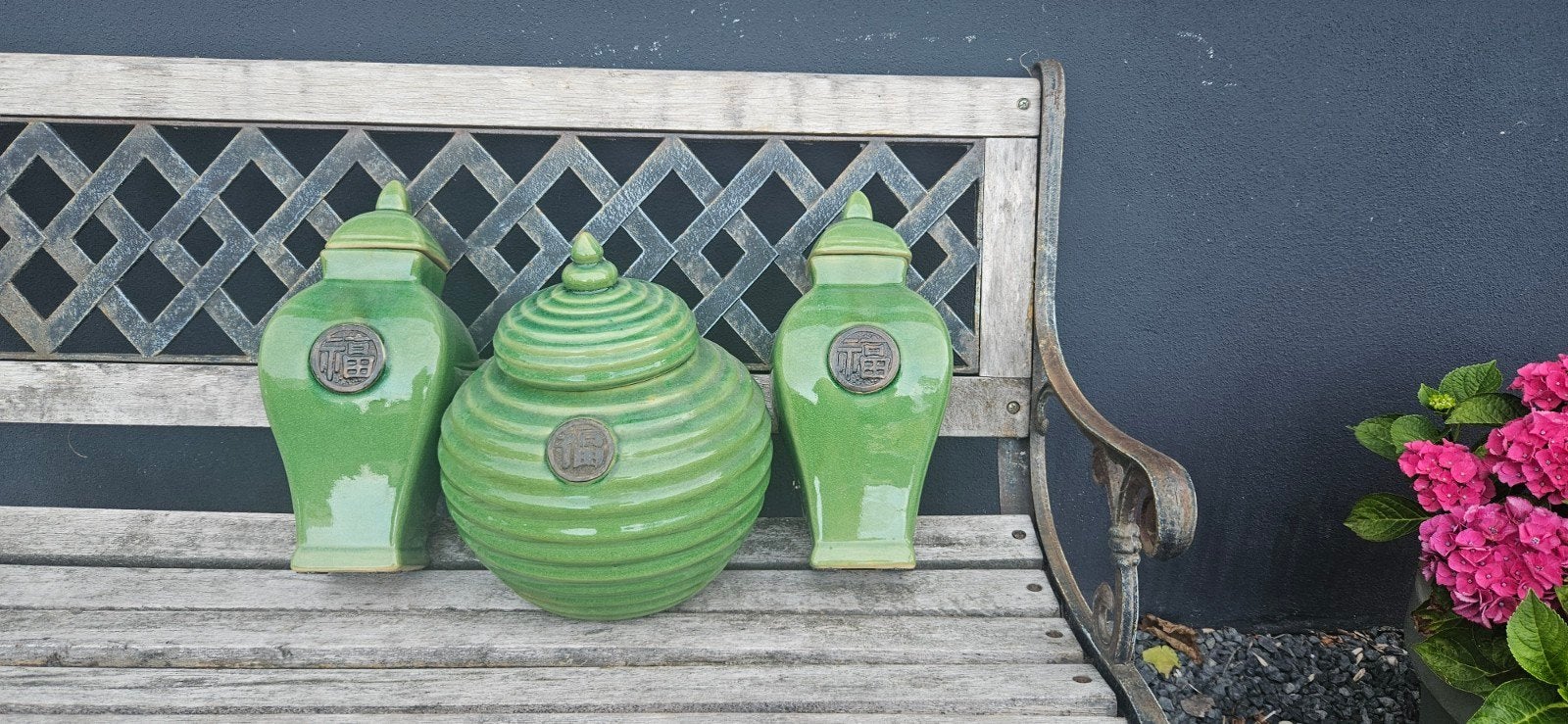 Chinese potten €5,00, Ophalen, Rond, Steen, Minder dan 30 cm