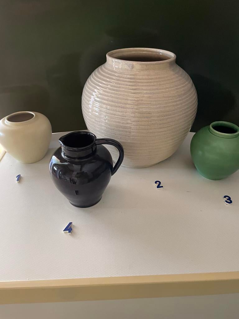 4xVaas ADCO, Overige kleuren, Aardewerk of Porselein, Ophalen of Verzenden, Zo goed als nieuw