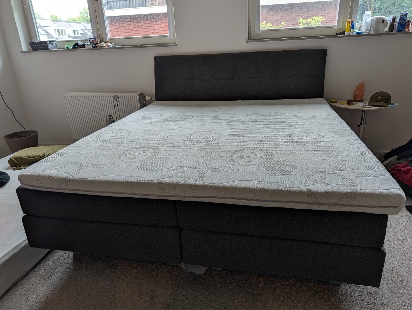 King size boxspring inclusief matrassen en topper, Ophalen, Tweepersoons, 180 cm