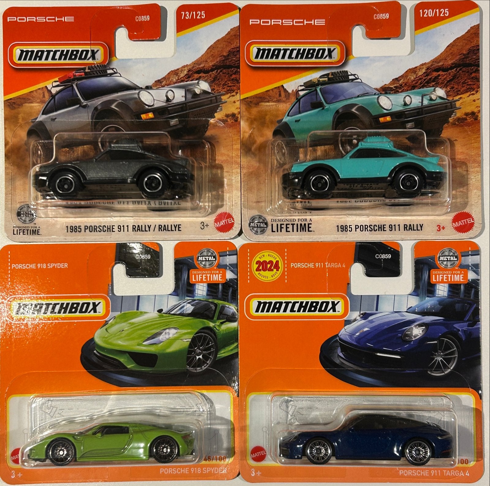 Matchbox Porsche Rally, Spyder, Targa 4 - Nieuw in verpakkin, Ophalen of Verzenden, Nieuw, Auto