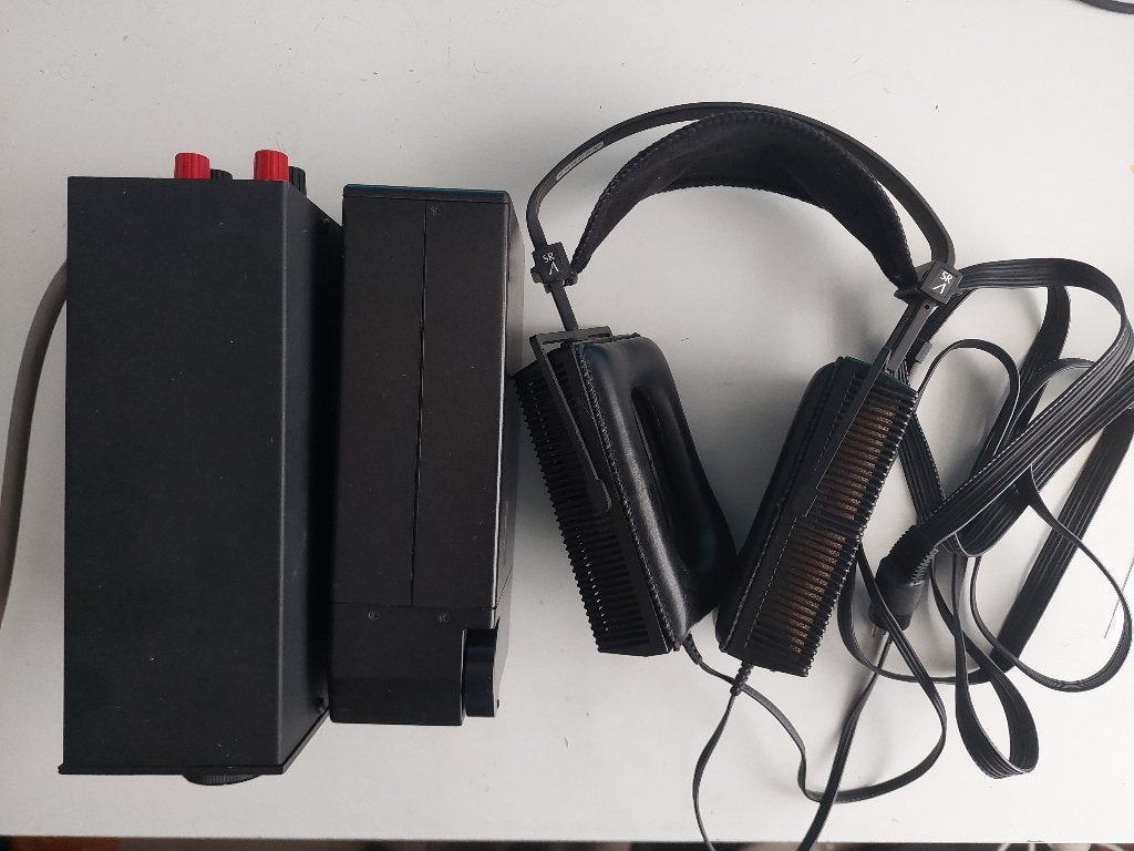 Stax Lambda hoofdtelefoon incl. passieve en active converter, Audio, Tv en Foto, Koptelefoons, Overige merken, Gebruikt, Ophalen of Verzenden