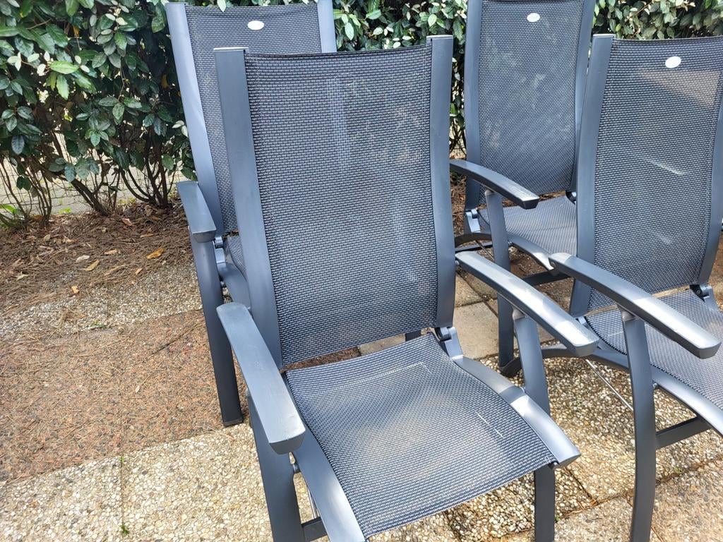 4 Hartman Primo verstelbare tuinstoelen, Ophalen, Gebruikt, Aluminium