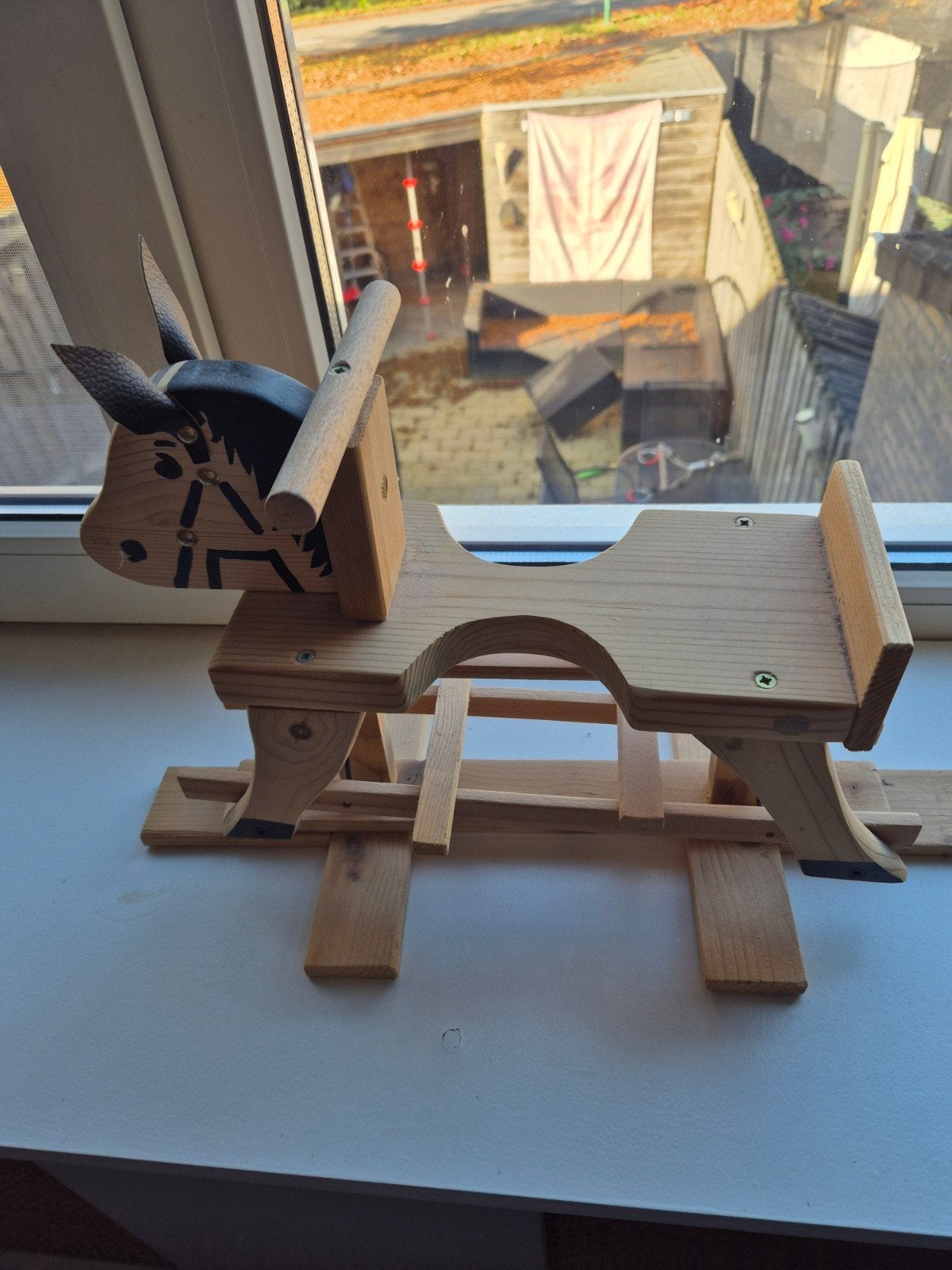 Uniek houten mini-hobbelpaard - Decoratieve eyecatcher, Ophalen of Verzenden, Zo goed als nieuw, Jongen of Meisje