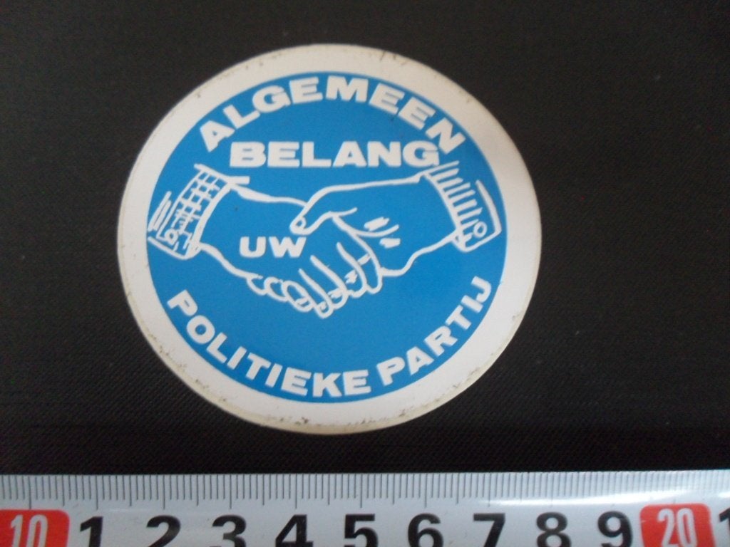 sticker Politiek Algemeen Belang Politieke Partij, Ophalen of Verzenden, Zo goed als nieuw