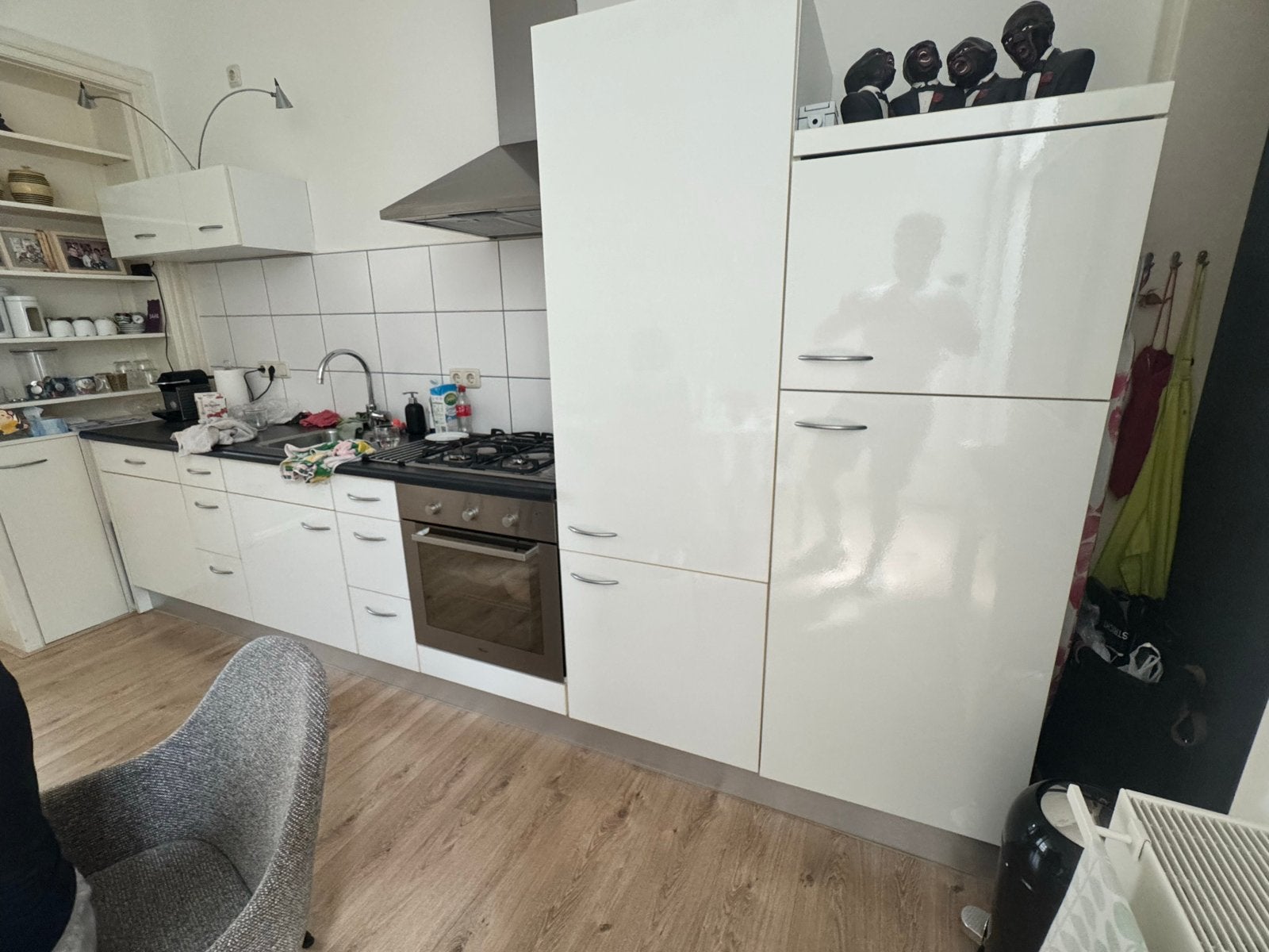Bribus keuken 360 cm breed met apparatuur, Ophalen, Gebruikt, Wit, Enkelwandige keuken