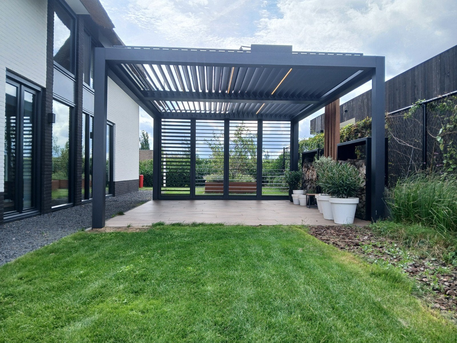 Pergola - lammelen dak - louvre dak - overkapping, Tuin en Terras, Ophalen of Verzenden, Nieuw, Overige typen