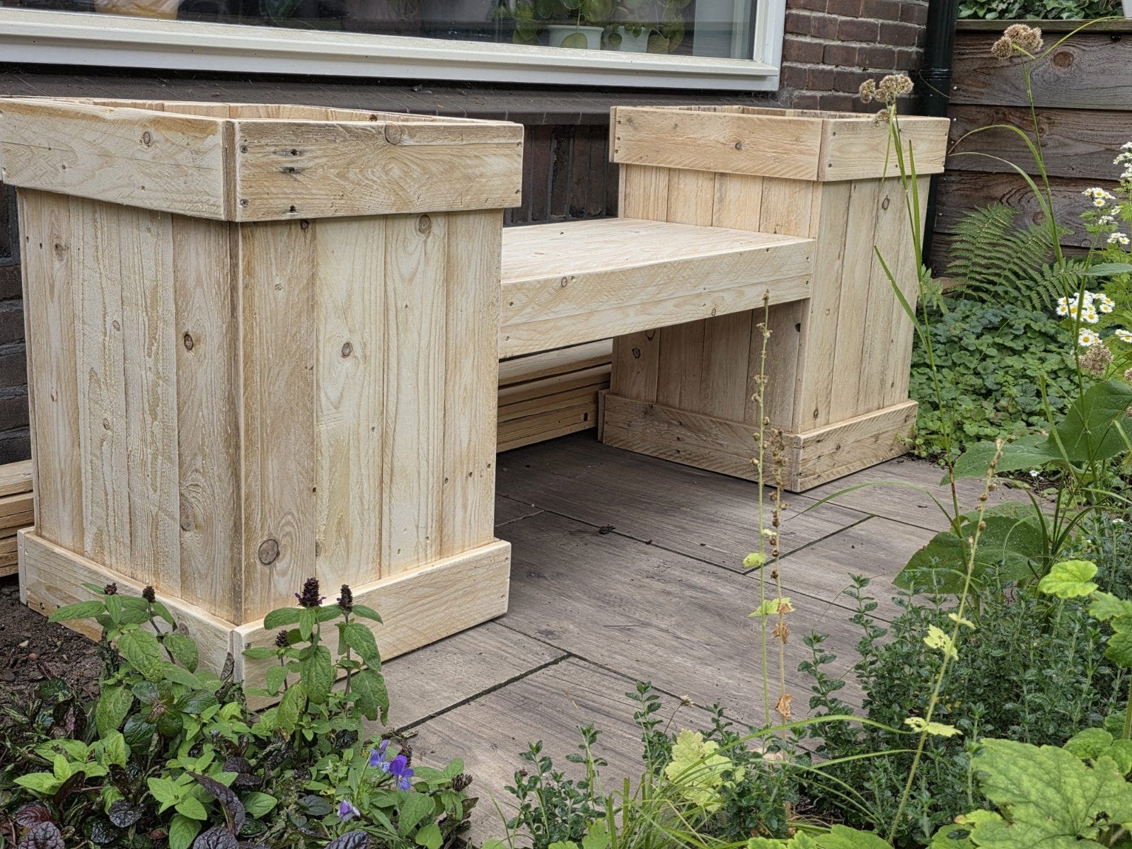 Bloembak / tuinbank - nieuw, Nieuw, Ophalen of Verzenden, Rechthoekig, Tuin
