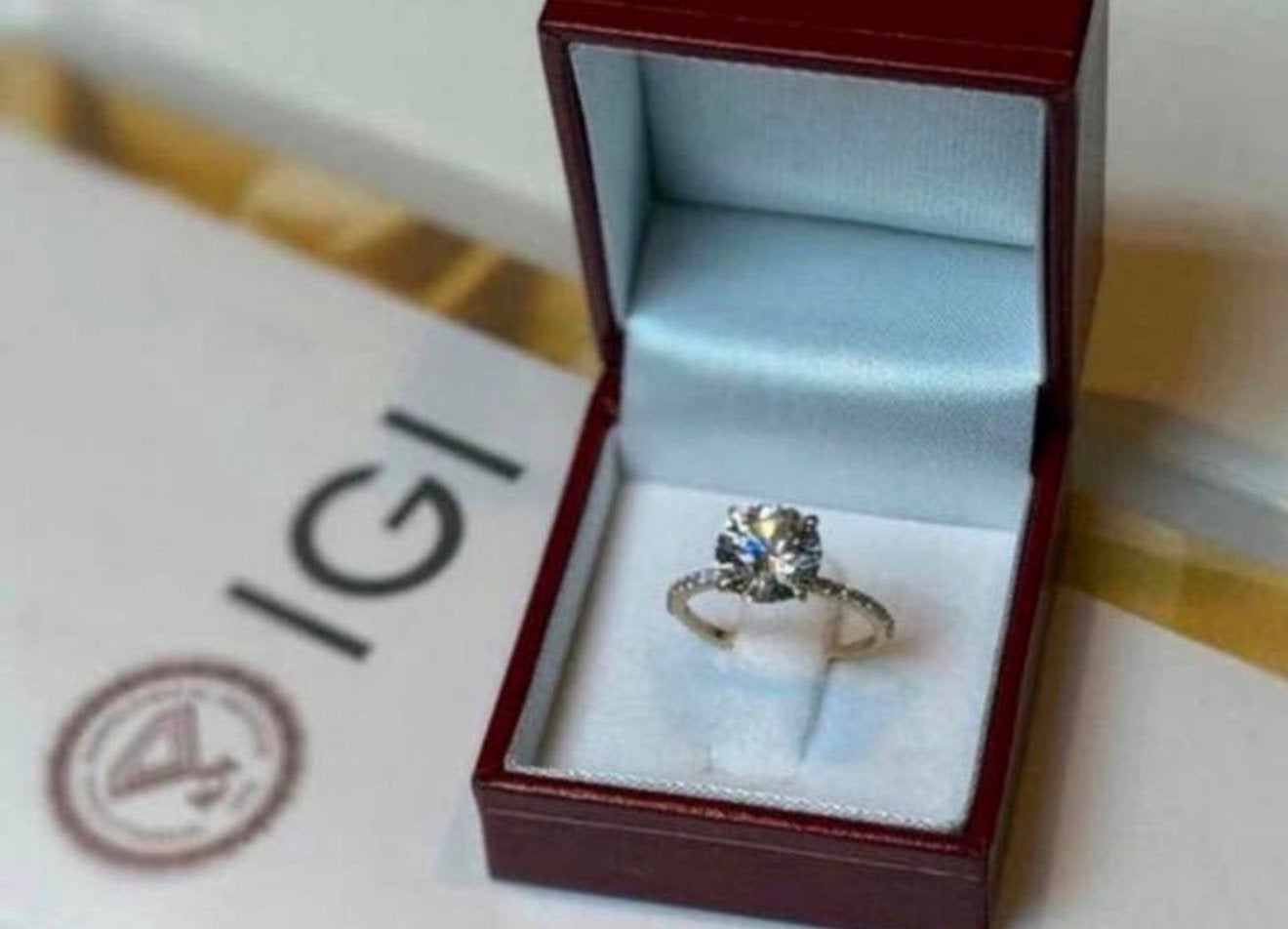 Gouden ring VS1 diamant van 3.23ct!! met IGI certificaat!!, Sieraden, Tassen en Uiterlijk, Ringen, Nieuw, Ophalen of Verzenden