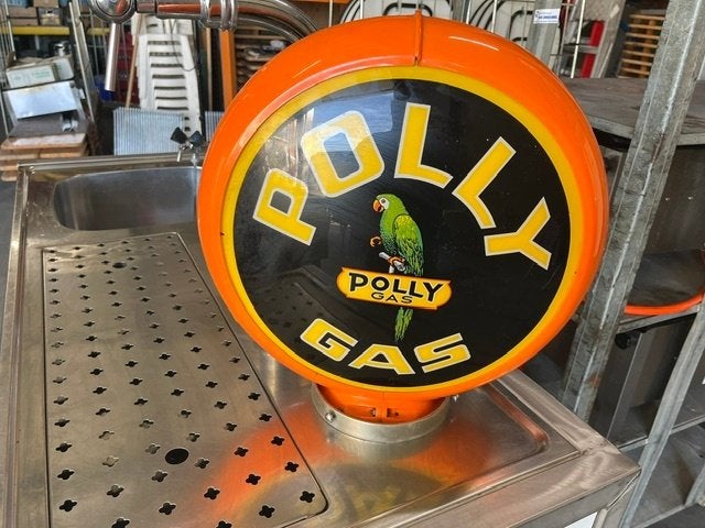 globe benzinepomp polly gas te koop, Ophalen, Gebruikt, Lichtbak of (neon) lamp