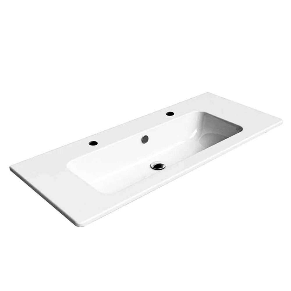 GSI Pura keramische wastafel 120  50 cm met 2 kraangaten, Niet ingevuld, Nieuw, Wastafel, Niet ingevuld