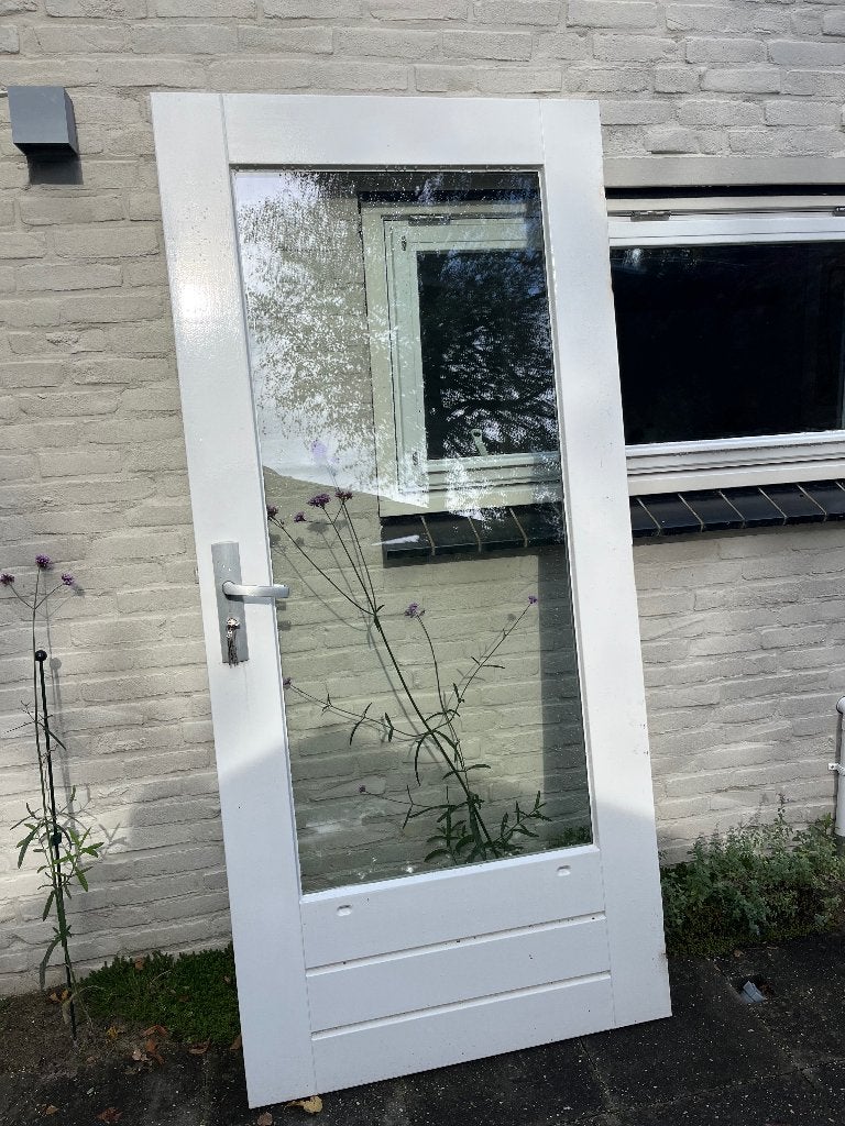 topkwaliteit buitendeur, hard hout (eco), 100%, stnd maten, Gebruikt, 80 tot 100 cm, Ophalen of Verzenden, Buitendeur