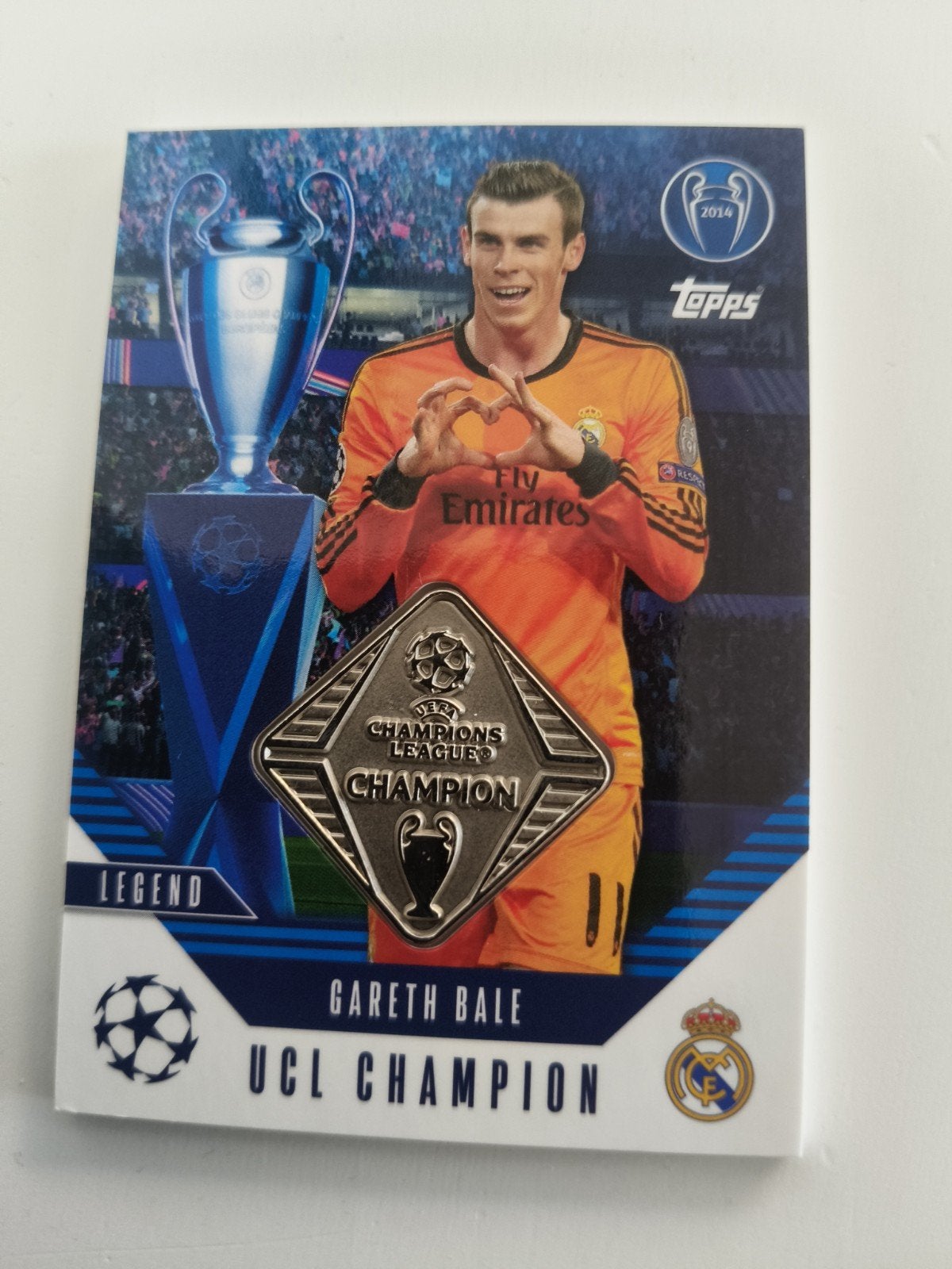 Gareth Bale UCL Champion Legend Relic Kaart Topps MatchAttax, Verzamelen, Ophalen of Verzenden, Zo goed als nieuw, Buitenlandse clubs