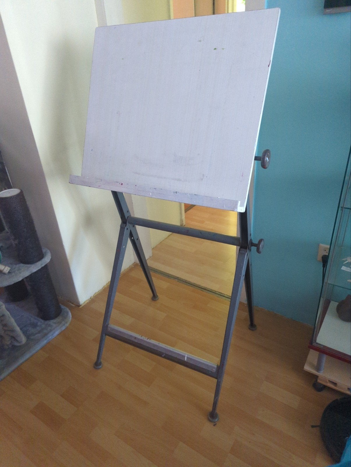 tekentafel met metalen onderstel, Doe-het-zelf en Verbouw, Tekentafels, Ophalen, Gebruikt, Minder dan 130 cm
