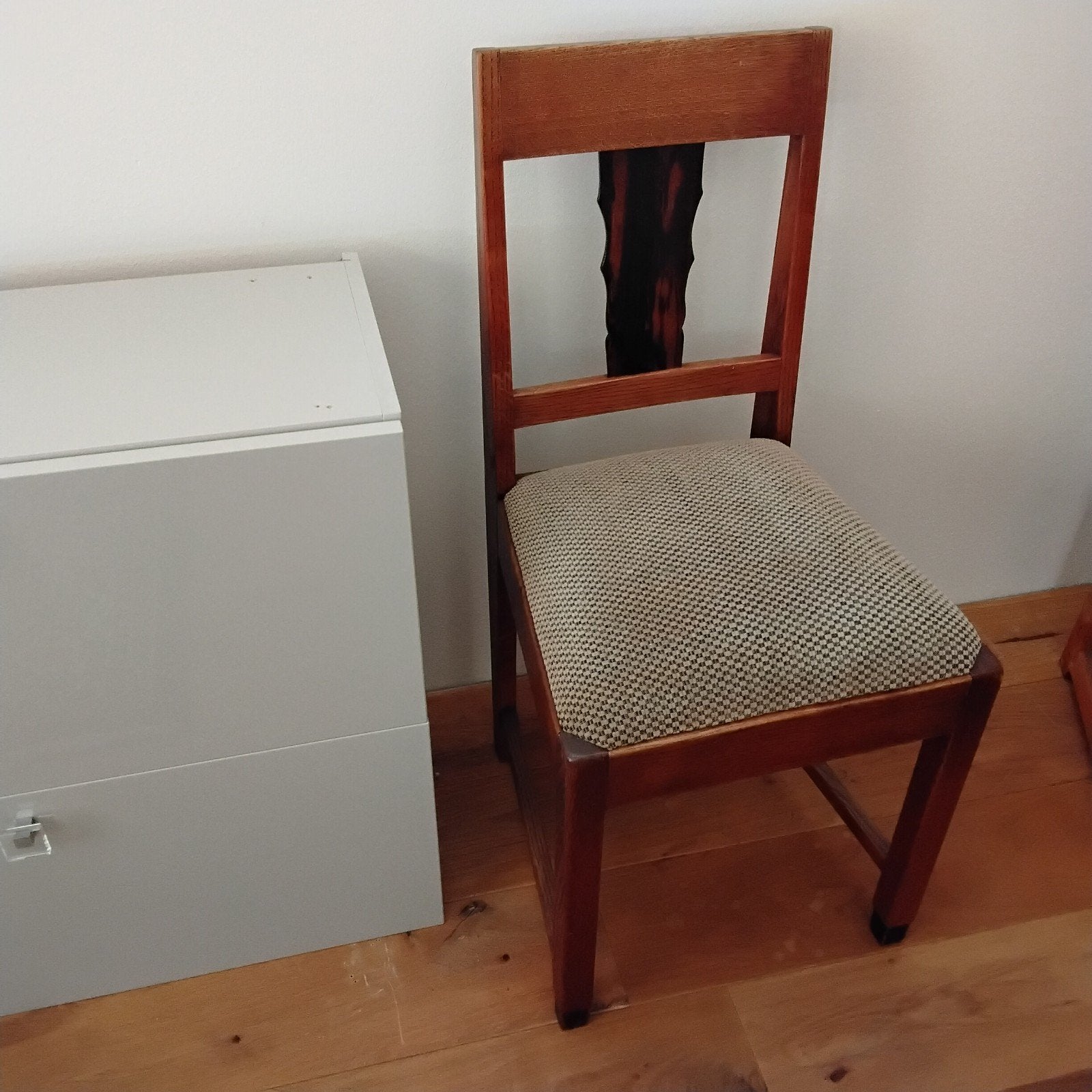 Art deco 4 mooi gestoffeerde eethoek stoelen, 1920, Ophalen