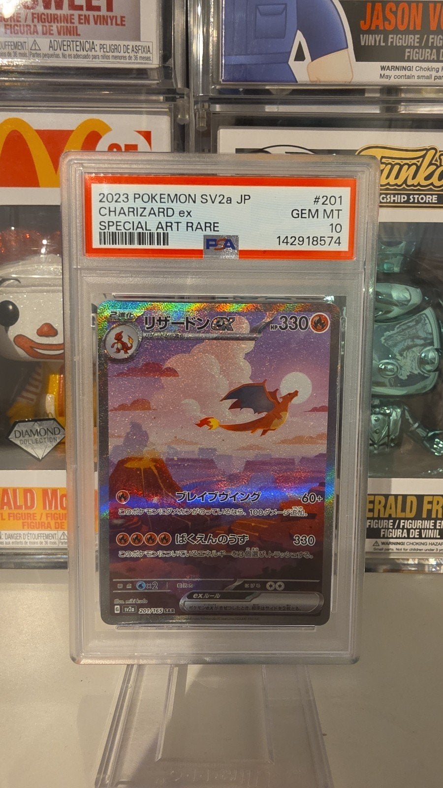 Pokémon Charizard ex SAR #201/165 - Japanese 151 - PSA 10 (G, Ophalen of Verzenden, Nieuw
