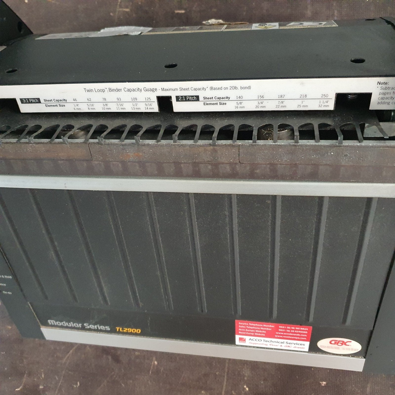 GBC TL2900, Ophalen, Gebruikt
