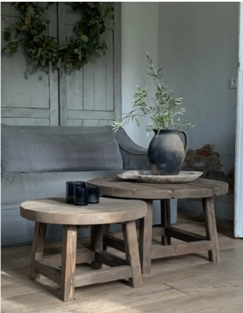 RONDE SALONTAFELS ~ landelijk,sober,oud ~ Huisje Sfeer, Rond, Nieuw, Landelijk, 5 – 50