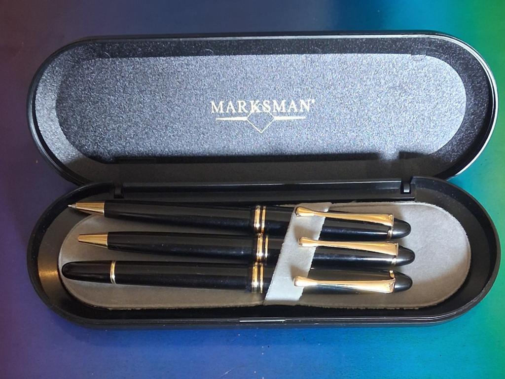 Pennenset. MARKSMAN.  Vulpen, ballpoint & vulpotlood. 0, Verzamelen, Pennenverzamelingen, Met doosje, Zo goed als nieuw, Vulpen