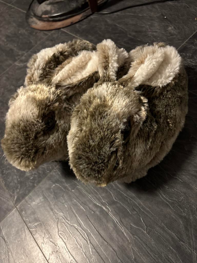 Leuke konijnen pantoffels - Maat 37, Ophalen, Zo goed als nieuw, Bruin, Pantoffels of Sloffen