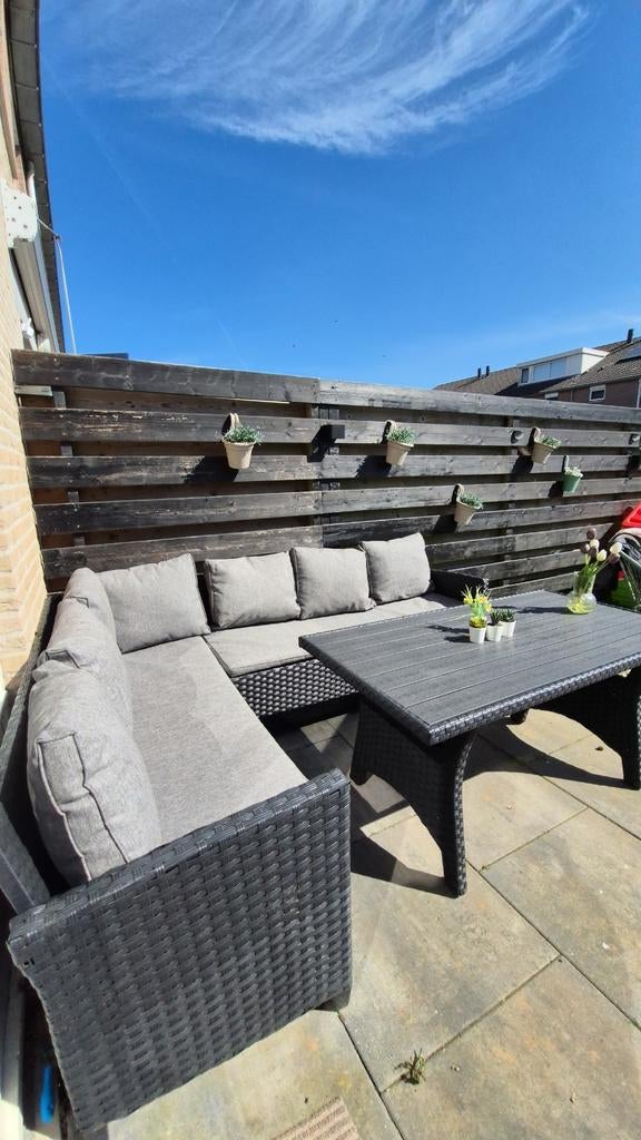 Loungeset met hoge tafel, Tuin en Terras, Ophalen, Gebruikt, Wicker