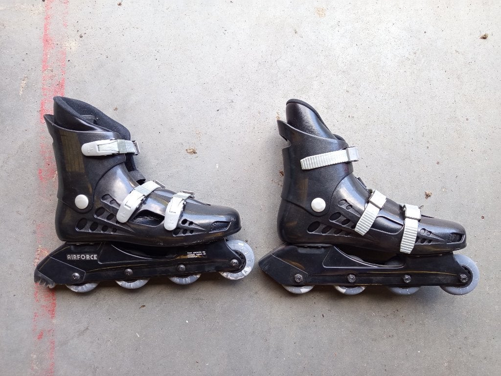 Airforce skeelers met bescherming, Sport en Fitness, Gebruikt, Heren, Inline skates 4 wielen, Ophalen
