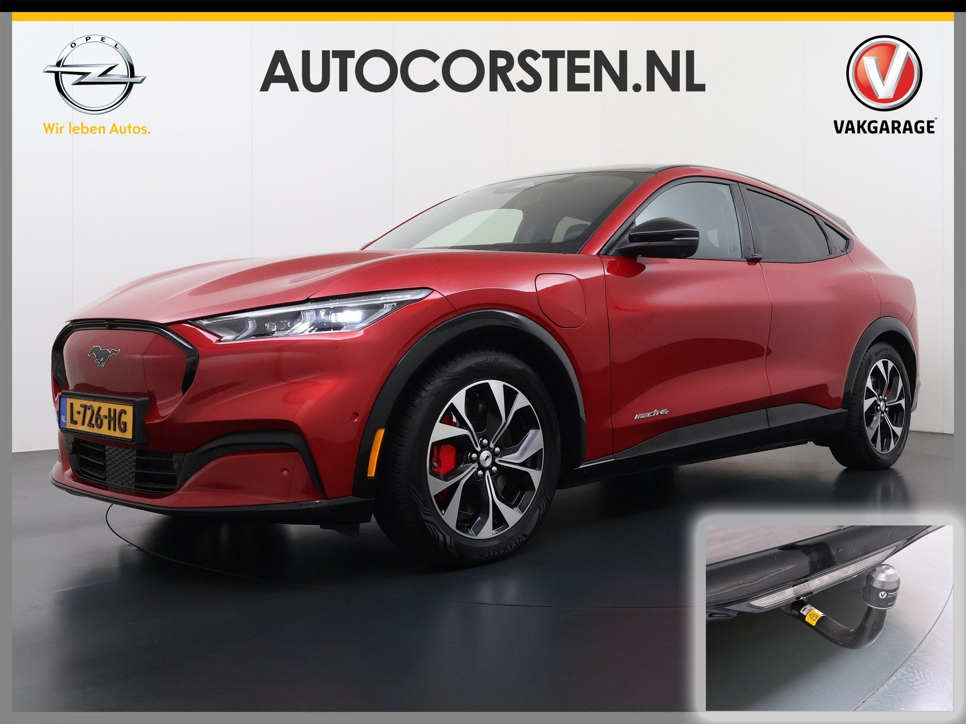 Ford Mustang Mach-E AWD 75kWh Trekhaak Leder+Memory Pano-Dak, Auto's, Gebruikt, 31 min, Mustang, 269 pk
