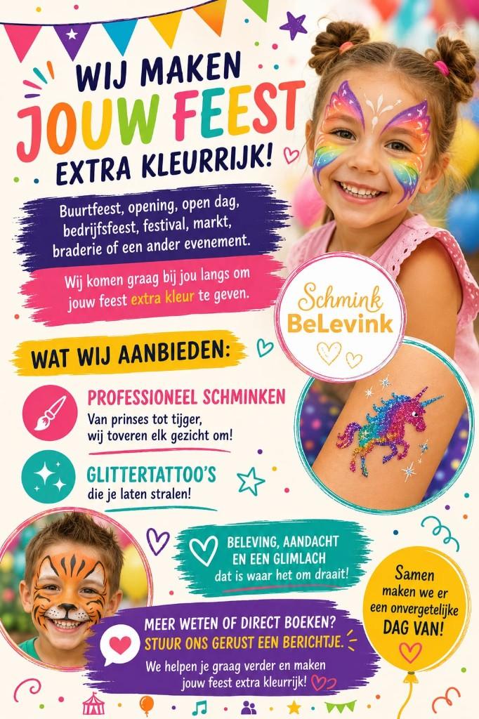 Schminken en/of glittertatoos, Ophalen, Nieuw